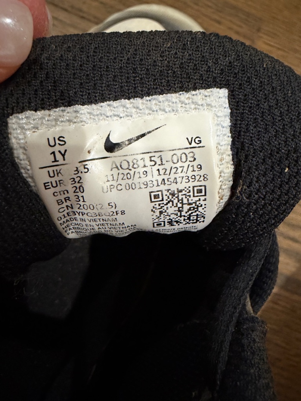 Nike Black and White Toddler cleats